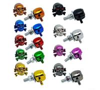 RemixAst Car License Plate Screws Set M6 Thread Bone Design - ABS Cover Carbon Steel Fixings for Registration Plates Gold(Set)