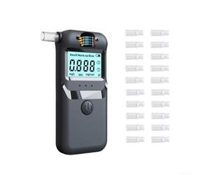 RemixAst Digital Breathalyzer with Tri-Color Indicator and 20 Reusable Tips - Precise Level Detector for Personal Safety - Compact Breath Tester Device 120x56x17mm