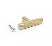 RemixAst Knurled Brushed Satin Nickel Kitchen Cabinet Knobs Dresser Knobs Drawer Knobs Single Hole Cabinet T Bar Pull Handles for Kitchen Wardrobe Cupboard (Gold)