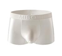 RemixAst Men's Satin Underwear Breathable Ice Silk Boxers For Ultimate Relaxation(XL White)