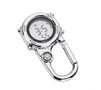 RemixAst Outdoor Climbing Watch with Carabiner Hook, Stainless Steel Luminous Display, Date Time Portable Watch for Hiking Camping Adventures(Red)