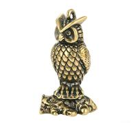RemixAst Owl Brass Figurine Statue for Home Office Decor Handmade Miniature Animal Ornament