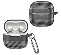 RemixAst Protective Case for Huawei FreeClip Carbon Fibre Pattern Full Body Coverage Drop for Proof Headphones Shell Black(Black)