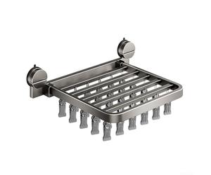 RemixAst Wall Mounted Suction Cup Drying Rack, Foldable Drying Rack Sock Drying Tool, for Drying Small Items Such As Socks And Underwear On The Wall(Gunpowder-30)
