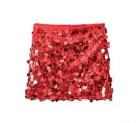 RemixAst Womens Classy Midrise Short Sequin Skirt Ideal for Fashion Driven Women (XS Red)
