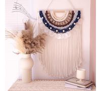 Remmdan Boho Macrame Wall Hanging: Colorful Macrame Decor with Capiz Shells, Bohemian Wall Art Decoration for Living Room Bedroom, Farmhouse, Apartment