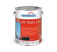 Remmers HK Stain Ebony, 5 litres, Decorative, Solvent-Based Premium Wood Preservative Stain for Exterior use, 3-fold Wood Protection with Impregnation + Primer + Stain