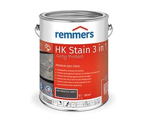 Remmers HK Stain Grey Protect Anthracite Grey, 5 litres, Premium Wood Preservative Stain for Exterior use, greying Over Natural Grey Tones, 3 Wood Protection Products in one, Moisture Resistant
