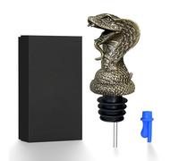REMMUSSS Snake Head Wine Aerator Pourer Spout, Rattlesnake Bottle Pourer and Stopper for Spirit Wine Champagne, with Rubber Dust Caps, Birthday Gifts, Father Day Gifts, Dachshund Gifts for Men, Bronze