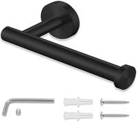 REMMUSSS Toilet Paper Holder, Toilet Roll Holder Wall Mounted, SUS304 Stainless Steel, for Bathroom & Kitchen, Simple and Practical Toilet Roll Storage Dispenser, Waterproof&Rust Resistant, Black