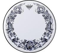 Remo drum head Tattoo Skyn Powerstroke 3 bass drum 22" tattoo serpent rose white PA-1322-TT-T02