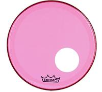 Remo Drumhead Colortone Powerstroke 3 Clear Pink - Pre-cut 5" Port - 18″ - P3-1318-CT-PKOH