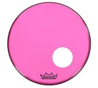 Remo Drumhead Colortone Powerstroke 3 Clear Pink - Pre-cut 5" Port - 20″ - P3-1320-CT-PKOH