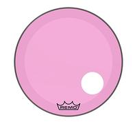 Remo Drumhead Colortone Powerstroke 3 Clear Pink - Pre-cut 5" Port - 24″ - P3-1324-CT-PKOH