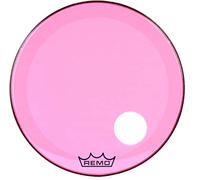Remo Drumhead Colortone Powerstroke 3 Clear Pink - Pre-cut 5" Port - 26″ - P3-1326-CT-PKOH
