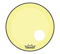 Remo Drumhead Colortone Powerstroke 3 Clear Yellow - Pre-cut 5" Port - 20″ - P3-1320-CT-YEOH