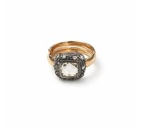 Remo Gammella Rebecca Women's Round Ring in Bronze and Square Stone White Adjustable
