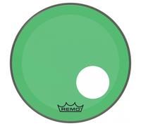 Remo Drumhead Colortone Powerstroke 3 Clear Green - Pre-cut 5" Port - 20″ - P3-1320-CT-GNOH