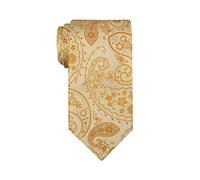 Remo Sartori Made in Italy Men's Paisley Pattern Necktie, 3.34'' Width, Silk (Light Yellow)
