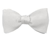 Remo Sartori Made in Italy Men's Solid Self Bow Tie for Wedding Suit Tuxedo, Silk (White)