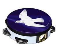 REMO Tambourine, 6" Diameter, 6 Pairs Jingles x 1 Row, Religious Dove' Graphic