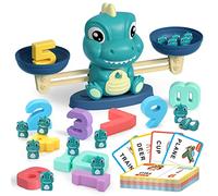 REMOKING Dinosaur Balance Math Game for Kids, Counting & Early Maths Learning Toy with Numbers, Flash Cards & Abacus, Montessori Educational Toy for Preschool Toddlers Age 3-7