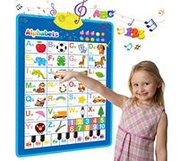 REMOKING Interactive Alphabet Wall Chart for Kids, Talking ABC & 123s Learning Poster with Music & Piano Sounds, Educational Electronic Toy for Toddlers Age 2-6, Preschool Classroom Gift