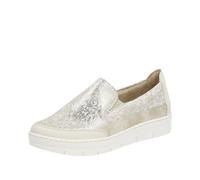 Remonte Alanya Womens Slip On Shoes 4 UK White/Gold Muschel