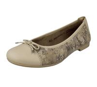 Remonte D0K04 Soft Beige Metallic Leather Elegant Ballerinas (Beige, UK Footwear Size System, Adult, Women, Numeric, Medium, 5)