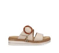 Remonte D0Q51 cream leather sliders with adjustable strap for a secure fit