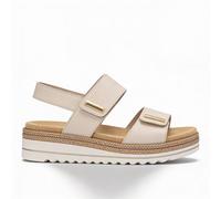 Remonte D0q59 Womens Ankle Strap Sandals Beige Leather - Size UK 8