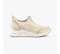 Remonte D0T08 Womens Synthetic Zip Up Comfort Beige Combination Casual Trainers