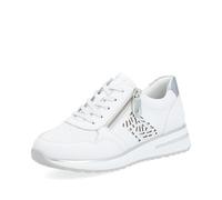 Remonte Women's Trainers D1G00-80 Newvapo Zip White Silver Plain Leather Size 40