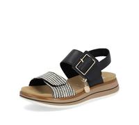 Remonte D1J53-02 Women's Ladies Touch Rip Tape Fasten Sandals (Black White, UK 4)