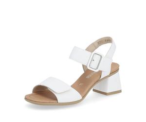 Remonte D1K51-80 Kooky Flared WHITE LEATHER Womens Heeled Sandals (White, UK Footwear Size System, Adult, Women, Numeric, Medium, 5)