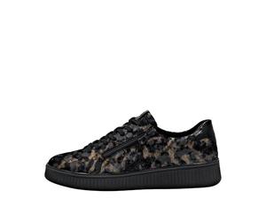 Remonte D2E02 Dark Bronze and Black Leopard Print Sneakers