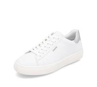 Remonte D2J00-81 Ladies Wide White Leather Zip & Lace Trainers