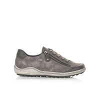 Remonte Grey water resistant leather lace up casual shoes with zip