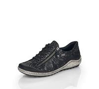 Rieker Damen Halbschuhe Schwarz, Moccasin, Schwarz,