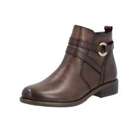 Remonte Ladies Fleece Lined Leather Strap Detailed Zip Up Ankle Boots D0F77-25 - Brown Leather - UK Size 7.5 - EU Size 41 - US Size 9.5