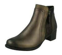 Remonte Ladies Remonte Dual Zip Ankle Boots R52172 - Metallic - UK 4