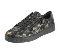 Remonte Ladies Remonte Floral Leaf Pattern Leather Trainers D2E02 - Black Combi - UK 7.5