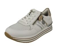 Remonte Ladies Remonte Lace Up Trainers With Platform Sole D1318 - White Combination - UK 8