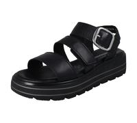 Remonte D3N50-00 Bibar Flatform Black leather Womens Wedge Sandals in a Plain Leather in Size 41