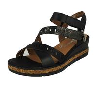 Remonte Ladies Remonte Smart Casual Sandals With A 5cm Wedge Heel D3064 - Black - UK 6.5