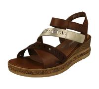 Remonte Ladies Remonte Smart Casual Sandals With A 5cm Wedge Heel D3064 - Brown Combination - UK 6.5