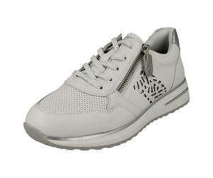 Remonte Ladies Remonte Wedge Sole Trainers D1G00 - White Combination 80 - UK 5