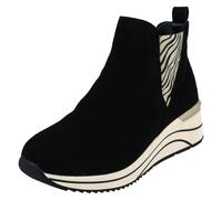 Remonte Ladies Remonte Wide Fit Casual Wedge Ankle Boots D0T75 - Black Combination - UK 5