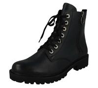 Remonte Ladies Remonte Zip & Lace Up Fastening Casual Ankle Boots D8671 - Blue - UK 3.5
