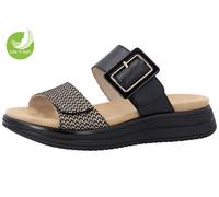 Remonte Leather Mule Sandals Pantoletten With LED, Black, Low 2.5-4.9cm